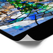 Stained Gl Christmas Tree Winter Village Holiday A ポスター (角)