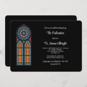  stained glass 牧師 任命 招待状 (正面/裏面)