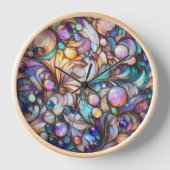 Stained glass abstract colourful 壁時計 (正面)