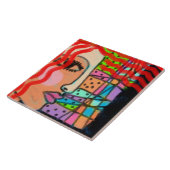 Stained Glass Abstract Digital Painting タイル (側面)