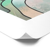 Stained Glass Abstract Floral Design ポスター (角)