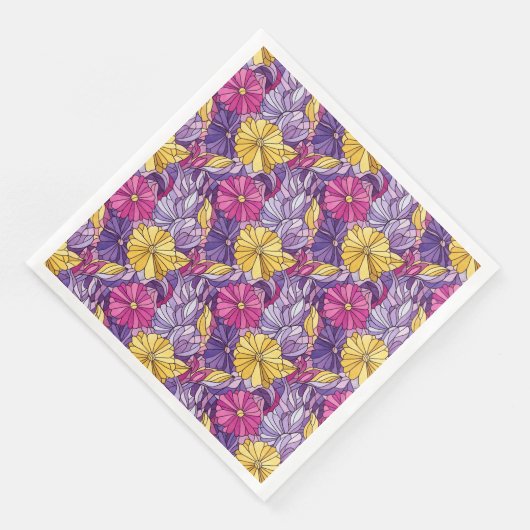 Stained Glass Abstract Purple Yellow Pink (コーナー)