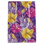 Stained Glass Abstract Purple Yellow Pink ミディアムペーパーバッグ (裏面)