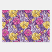 Stained Glass Abstract Purple Yellow Pink ラッピングペーパーシート (正面)