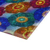 Stained Glass Abstract Red Green Blue Orange カッティングボード (角)