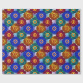 Stained Glass Abstract Red Green Blue Orange ラッピングペーパー (フラット)