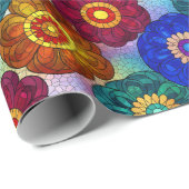 Stained Glass Abstract Red Green Blue Orange ラッピングペーパー (ロールコーナー)