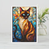 Stained Glass Animal Rescue Organization Cat サンキューカード (スタンド正面)