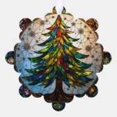 Stained Glass Art Christmas Tree Ornament  オーナメントカード (裏面)