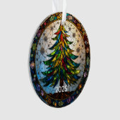 Stained Glass Art Christmas Tree Ornament  オーナメント (正面)