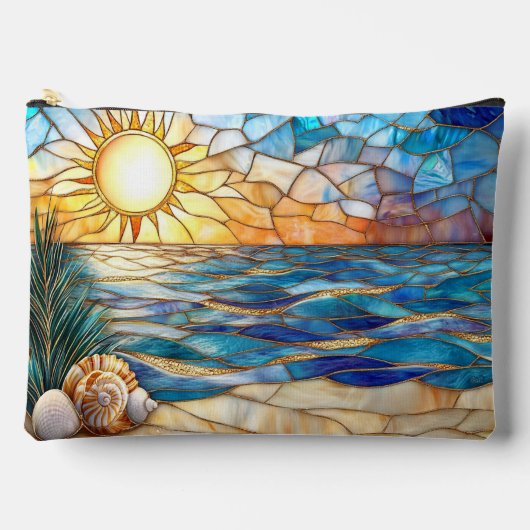 Stained Glass Beach Sunset Accessory Pouch アクセサリーポーチ (正面)
