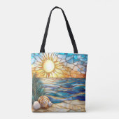 Stained Glass Beach Sunset Tote Bag トートバッグ (裏面)