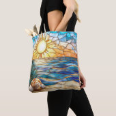 Stained Glass Beach Sunset Tote Bag トートバッグ (クローズアップ)
