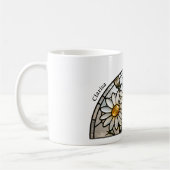 Stained Glass Birth Flower April Daisy Name コーヒーマグカップ (左)