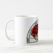 Stained Glass Birth Flower January Carnation Name コーヒーマグカップ (左)