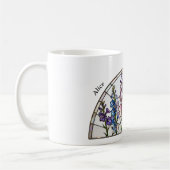 Stained Glass Birth Flower July Larkspur Name コーヒーマグカップ (左)