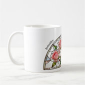 Stained Glass Birth Flower June Rose Personalized コーヒーマグカップ (左)