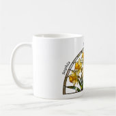 Stained Glass Birth Flower March Daffodil Name コーヒーマグカップ (左)