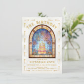 Stained Glass Birthday Party Cake Tarot Card 招待状 (スタンド正面)