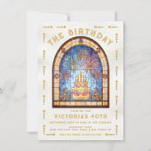 Stained Glass Birthday Party Cake Tarot Card 招待状 (正面)
