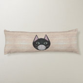 Stained Glass Black Cat, Beige ボディピロー (裏面)