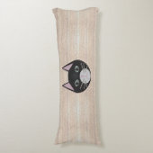 Stained Glass Black Cat, Beige ボディピロー (正面縦)