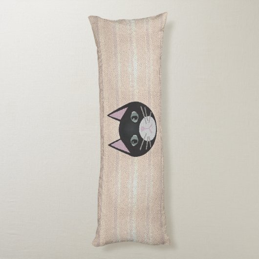 Stained Glass Black Cat, Beige ボディピロー (裏面 (縦))