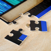 Stained Glass Black Cat Jigsaw Puzzle ジグソーパズル (側面)