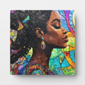 Stained Glass Black Woman Art Mosaic フォトプラーク (正面)