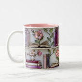 Stained Glass Bookshelf Mug | Book Lover Gift ツートーンマグカップ (左)