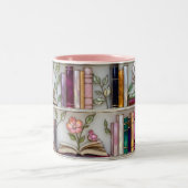 Stained Glass Bookshelf Mug | Book Lover Gift ツートーンマグカップ (中央)