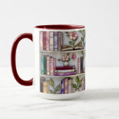 Stained Glass Bookshelf Mug | Book Lover Gift マグカップ (左)