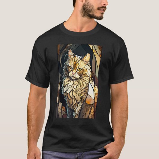 Stained Glass Buff Cat Tシャツ (正面)