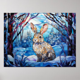 Stained Glass Bunny ポスター