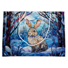 Stained Glass Bunny ラージペーパーバッグ
