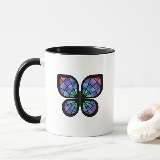 Stained Glass Butterfly マグカップ (ドーナツ)