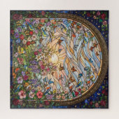 Stained Glass Butterfly Garden Jigsaw Puzzle ジグソーパズル (横)