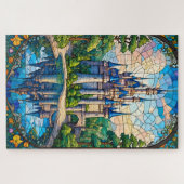 Stained Glass Castle Jigsaw Puzzle ジグソーパズル (横)