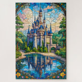 Stained Glass Castle Jigsaw Puzzle ジグソーパズル (縦)