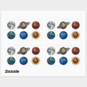 Stained Glass Celestial Planets Sticker Set 長方形シール (シート)