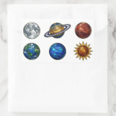 Stained Glass Celestial Planets Sticker Set 長方形シール (バッグ)