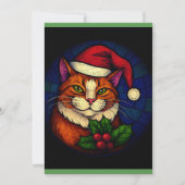 Stained-Glass Christmas Orange Tabby Cat シーズンカード (正面)