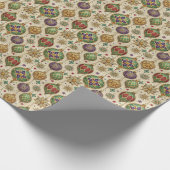 Stained Glass Christmas Ornaments Wrapping Paper ラッピングペーパー (角)