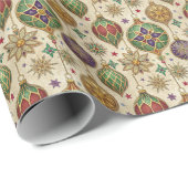 Stained Glass Christmas Ornaments Wrapping Paper ラッピングペーパー (ロールコーナー)