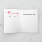 Stained-Glass Christmas Tabby Cat In Pink Cap シーズンカード (内部)