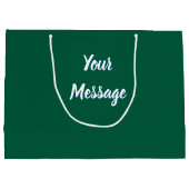 Stained-Glass Christmas Tabby Cat In Pink Cap ラージペーパーバッグ (裏面)