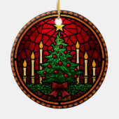 Stained Glass Christmas Tree & Candles セラミックオーナメント (裏面)