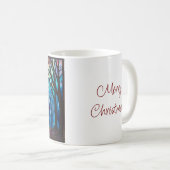 Stained Glass Christmas Tree Merry Christmas コーヒーマグカップ (正面右)