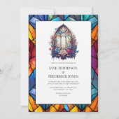 Stained Glass Church Window Wedding 招待状 (正面)