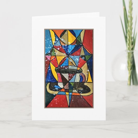 Stained Glass Coffee Mug Acrylic Artwork カード (正面)